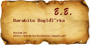 Barabits Boglárka névjegykártya